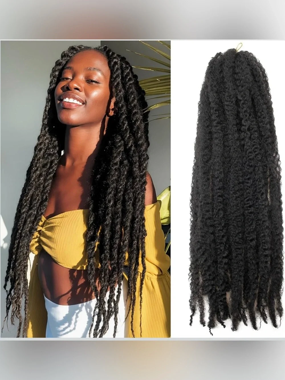 Marley Twist Braiding Hair 24” Cuban Twist Extensions Black 1B